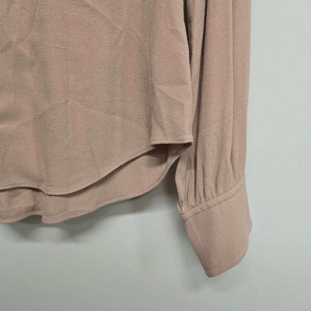 Free People Blouse Womens Medium Pink Ring Detail V-Neck Boho Minimalist - Picture 2 of 13